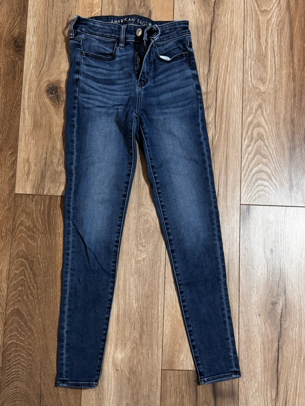 American Eagle Outfitters Dark Blue High-Rise Skinny Jeans